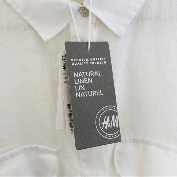 H&M Natural Linen Button Down Premium Quality 12 - Picture 8 of 14